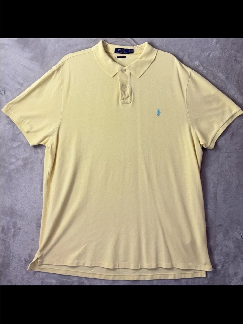 Polo Ralph Lauren Custom Slim Fit Polo Shirt Men’s XXL Yellow Blue Pony